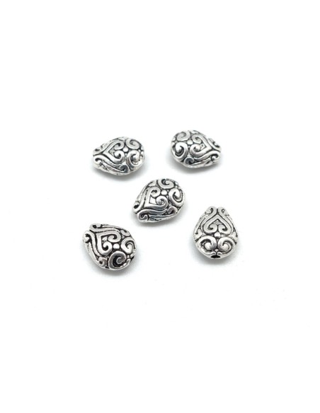 15 Perles en métal argenté motif celtique ethnique 