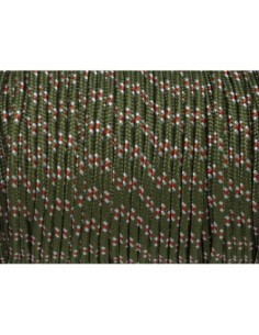 2m paracorde 3mm cordon nylon tressé corde nylon gainé vert kaki, rouge et blanc