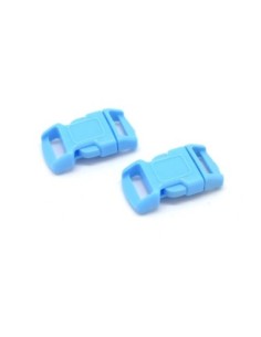 2 Fermoirs clip bracelet paracorde, sac, couture 15mm x 29mm en plastique bleu ciel