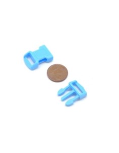 2 Fermoirs clip bracelet paracorde, sac, couture 15mm x 29mm en plastique bleu ciel 2