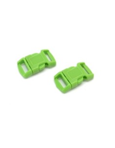 2 Fermoirs clip bracelet paracorde, sac, couture 15mm x 29mm en plastique vert anis