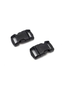 2 Fermoirs clip bracelet paracorde, sac, couture 15mm x 29mm en plastique noir