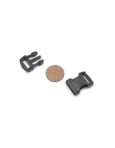 2 Fermoirs clip bracelet paracorde, sac, couture 15mm x 29mm en plastique noir 2