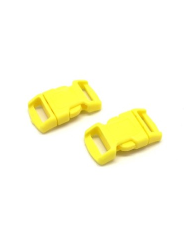 2 Fermoirs clip bracelet paracorde, sac, couture 15mm x 29mm en plastique jaune