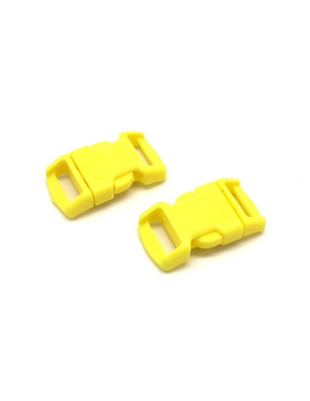 2 Fermoirs clip bracelet paracorde, sac, couture 15mm x 29mm en plastique jaune