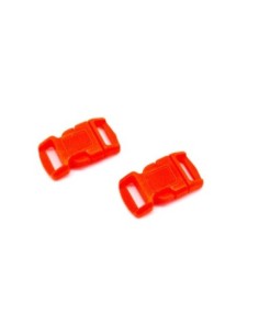 2 Fermoirs clip bracelet paracorde, sac, couture 15mm x 29mm en plastique orange fluo