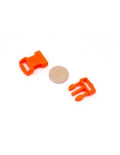 2 Fermoirs clip bracelet paracorde, sac, couture 15mm x 29mm en plastique orange fluo 2