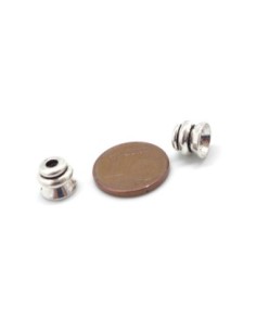 10 Calottes, coupelles, cache nœud en métal argenté 6,9mm x 7,8mm 2