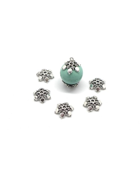 30 Calottes, coupelles en métal argenté 3,4mm x 11,2mm