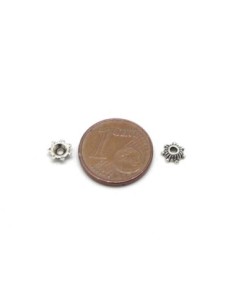 50 mini Calottes, coupelles, connecteurs en métal argenté 1,7mm x 5,2mm 2