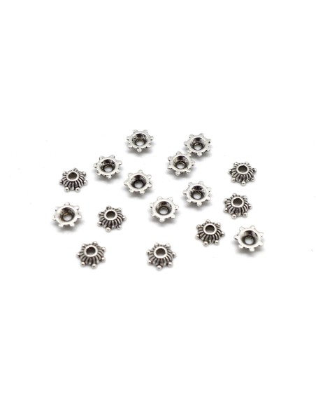 Petit chapeau pour perles en métal argenté pas cher