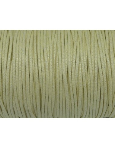 10m Cordon coton ciré 2mm de couleur jaune clair