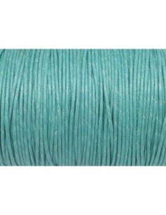10m Cordon coton ciré 2mm de couleur vert turquoise