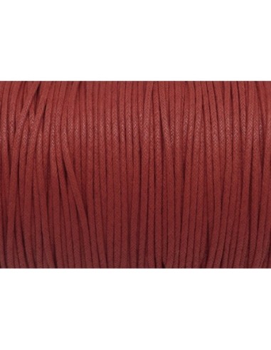 Cordon coton ciré 2mm de couleur rouge