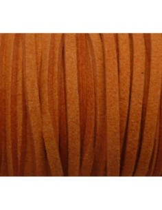 Cordon plat daim synthétique 2,5mm de couleur orange