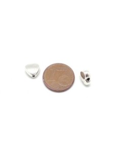 10 Perles coeur en métal argenté 7,6mm x 8,1mm 2
