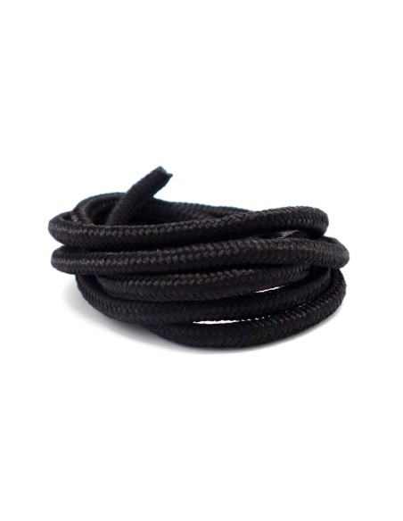 Cordon tressé polyester 5mm souple brillant satiné noir