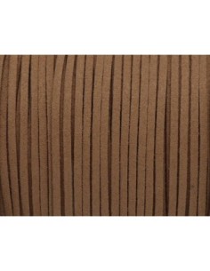 Cordon daim synthétique de couleur marron, café au lait 2,5mm