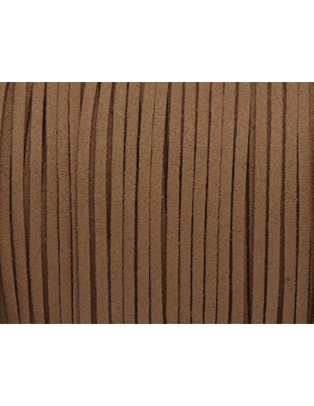 Cordon daim synthétique de couleur marron, café au lait 2,5mm