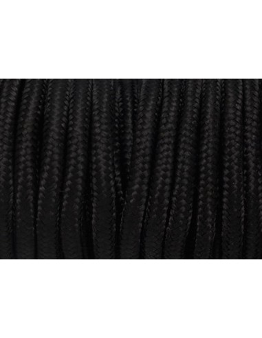 Cordon tressé noir 5mm en polyester