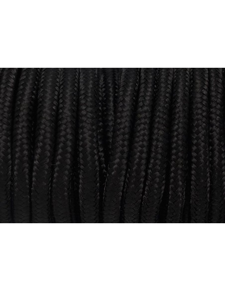 Cordon tressé noir 5mm en polyester