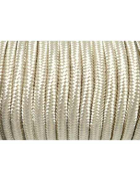 Corde tressé polyester 5mm brillante beige ivoire