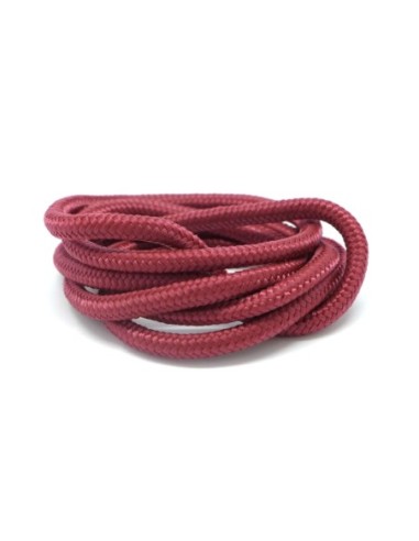 1m cordon tressé polyester 5mm souple brillant satiné rouge grenat bordeaux cordelière, corde tressé
