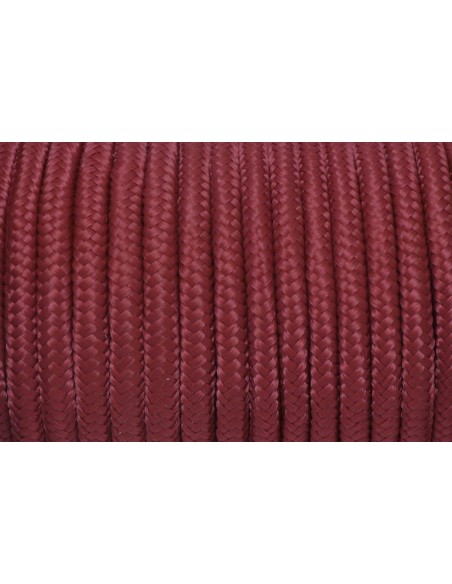 1m cordon tressé polyester 5mm souple brillant satiné rouge grenat bordeaux cordelière, corde tressé