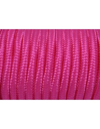 Cordon tressé rose fluo 5mm