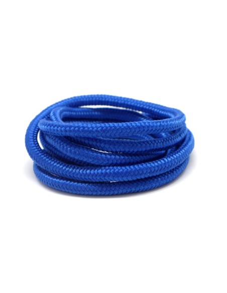 Cordon tressé polyester 5mm souple brillant satiné bleu roi