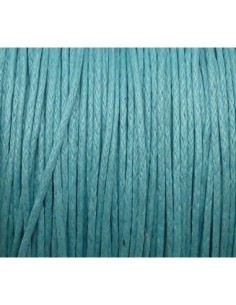 Cordon coton ciré bleu ciel 1mm pour bijoux 2