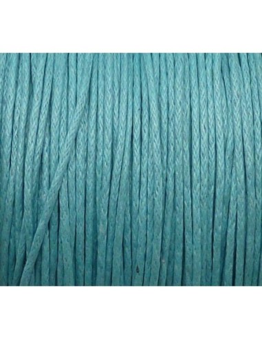 Cordon coton ciré bleu clair pour création DIY