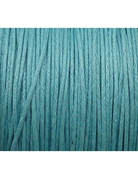 Cordon coton ciré bleu clair pour création DIY