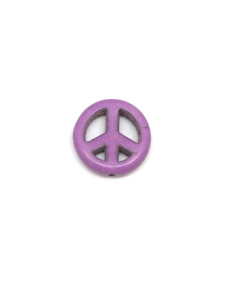 perle imitation howlite peace and love 15mm violet pas chère