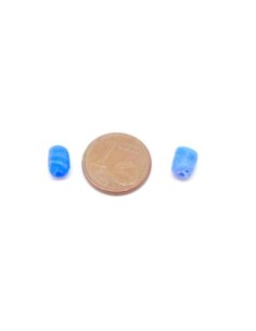 50 perles en verre tube cylindre bleu lavande pastel mat 7,3mm x 5,3mm 2