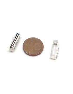 10 Perles passant en métal argenté pour lanière de 10mm motif triangle ethnique 2