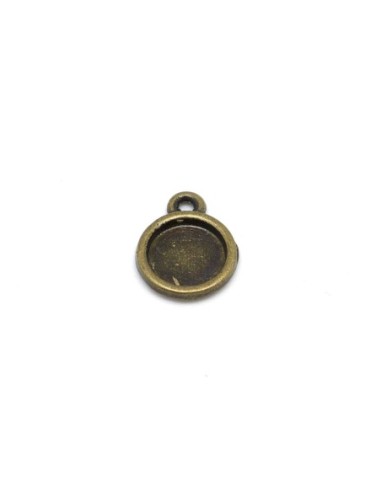 Breloque bronze Support pour cabochon de 8mm en métal pas cher