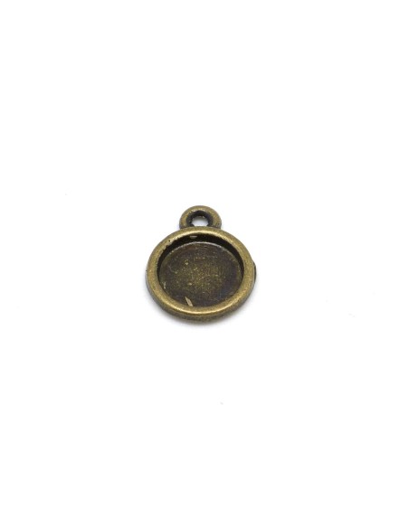 Breloque bronze Support pour cabochon de 8mm en métal pas cher