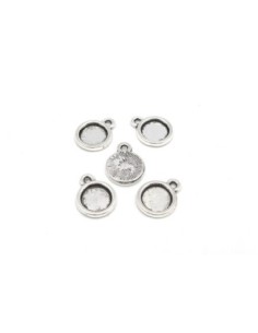 Support cabochon rond pour cabochon de 8mm en métal argenté