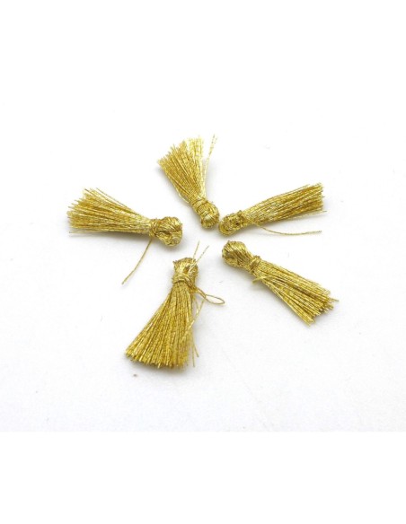 Mini pompon 1,5cm de couleur doré brillant en lurex
