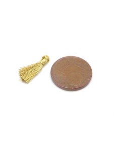 Mini pompon 1,5cm de couleur doré brillant en lurex 2