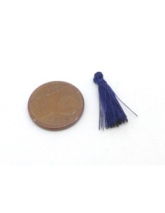 5 mini Pompons 1,5cm de couleur bleu nuit brillant en lurex 2