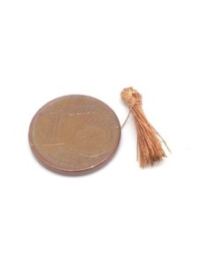 5 mini Pompons 1,5cm de couleur cuivre brillant en lurex 2