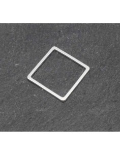 anneau fermé carré 15mm en métal argenté fin