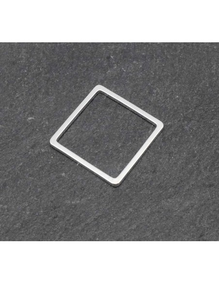 anneau fermé carré 15mm en métal argenté fin