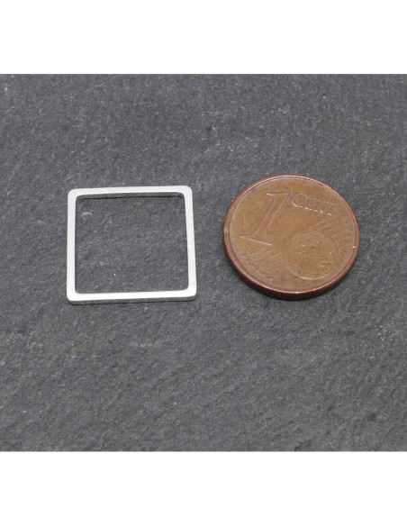 anneau fermé carré pas cher 15mm en métal argenté fin