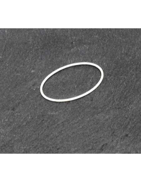 5 anneaux fermés ovales 19mm x 13,7mm en métal argenté fin