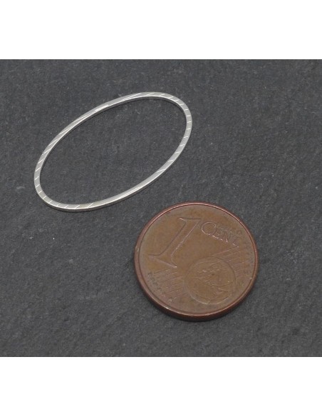 5 anneaux fermés ovales 19mm x 13,7mm en métal argenté fin
