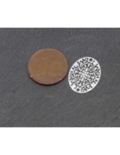 4 Estampes connecteur ovale en filigrane travaillé 16,3mm x 12,4mm en métal argenté brillant blanc 2