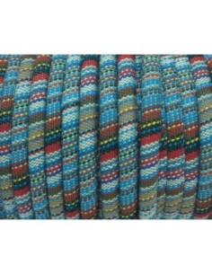 50cm Cordon ethnique en coton tissé 6mm multicolore bleu turquoise, rouge noir jaune blanc 2